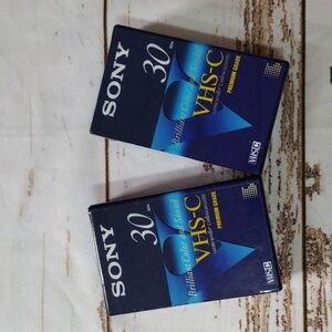 SONY VHS-C Tapes SP 30 Min. EP 90 Min. 2 New Camcorder‎ Videocassettes TC-30VHG